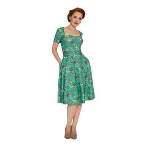 Voodoo Vixen Woodland Print Flare Dress